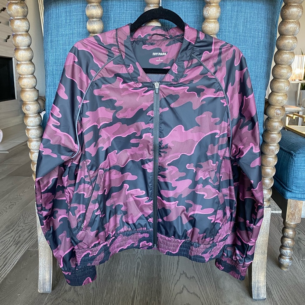 Ivy Park purple camo bomber